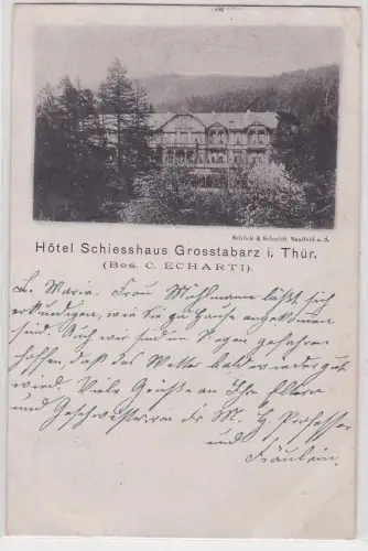 10583 Ak Hotel Schiesshaus Grosstabarz in Thüringen 1903