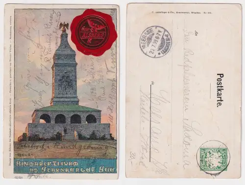 00622 Ganzsachen Ak Bismarckturm am Starnberger See 1899