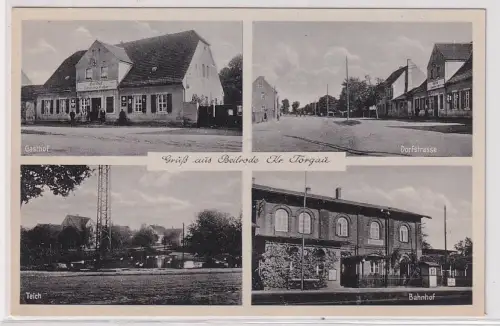 34892 Mehrbild Ak Gruß aus Beilrode Kreis Torgau Bahnhof, Gasthof usw. um 1940