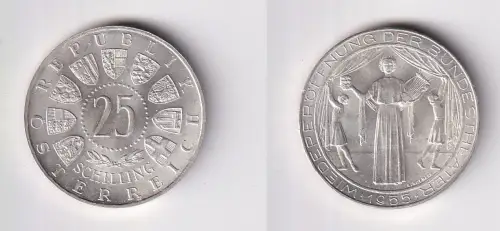 25 Schilling Silber Münze Österreich Bundestheater 1955 vz (150234)