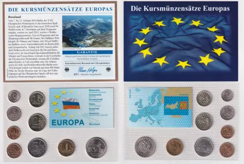 Das Geld der Welt Kursmünzsatz KMS 9 Münzen Russland im Blister (157698)