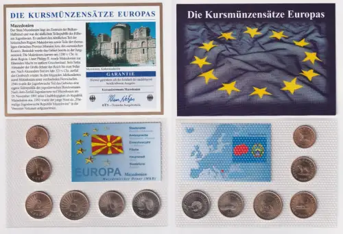 Kursmünzsatz Das Geld der Welt KMS 6 Münzen Mazedonien Stgl. im Blister (153686)