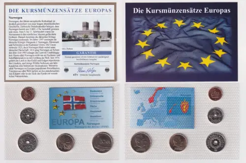 Kursmünzsatz Das Geld der Welt KMS 5 Münzen Norwegen Stgl. im Blister (157741)