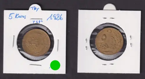 5 Kurus Messing Münze Türkei 1926 ss (171902)