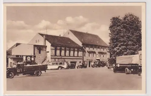 51970 Feldpost Ak Gasthof Lonnewitz bei Oschatz mit Tankstelle 1940