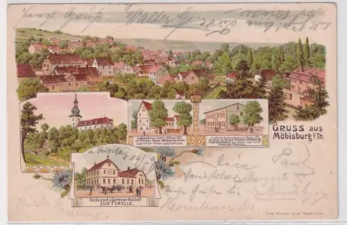 57645 Ak Lithographie Gruß aus Möbisburg in Thüringen 1907