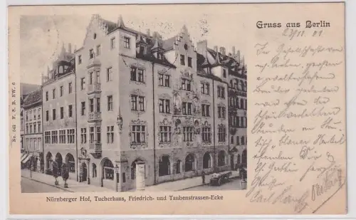 94034 Ak Gruß aus Berlin Nürnberger Hof Tucherhaus Friedrich- & Taubenstr. Ecke