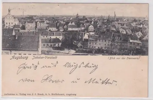64067 Ak Augsburg Jakober Vorstadt (Blick von der Sternwarte) 1904
