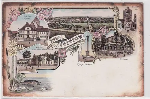 69646 Ak Lithographie Gruß aus Teterow Mecklenburger Schweiz um 1900