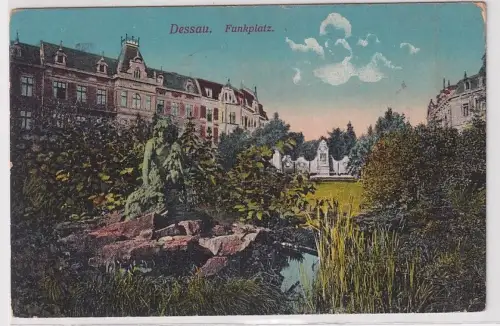 31474 Feldpost Ak Dessau Funkplatz 1915