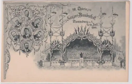 907997 Ak 20.Thüringer Sänger Bundesfest Naumburg 1899