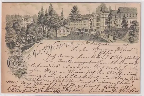 904063 Vorläufer Ak Lithographie Gruß aus Warmbad Wolkenstein 1891