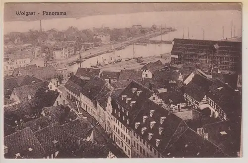 89941 Ak Wolgast Panorama mit Blick auf die Peene 