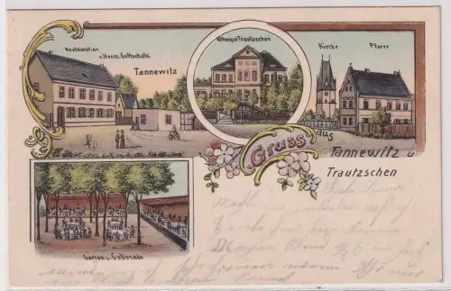 66820 Ak Lithographie Gruß aus Tannewitz und Trautzschen Rittergut usw. 1910