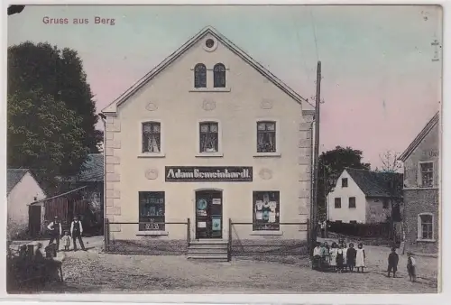 52414 Ak Gruß aus Berg (Oberfranken) Materialwarenladen 1917