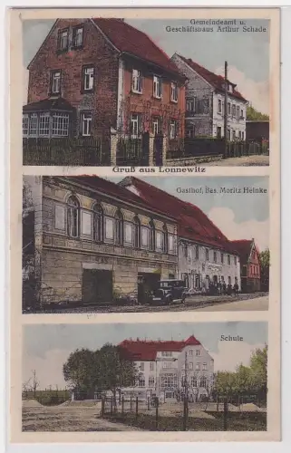 62169 Mehrbild Ak Gruß aus Lonnewitz Gasthof, Schule usw. 1929