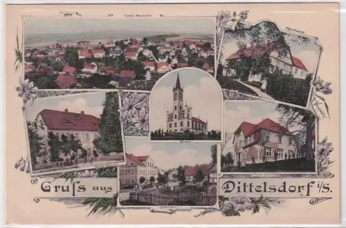74392 Mehrbild Ak Gruß aus Dittelsdorf in S. Ortsansichten um 1910