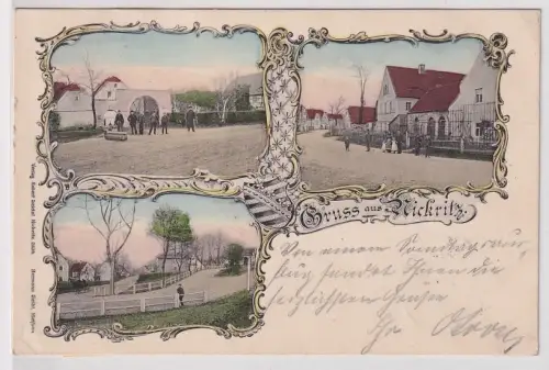 56089 Mehrbild Ak Gruß aus Nickritz bei Riesa Ortsansichten 1904
