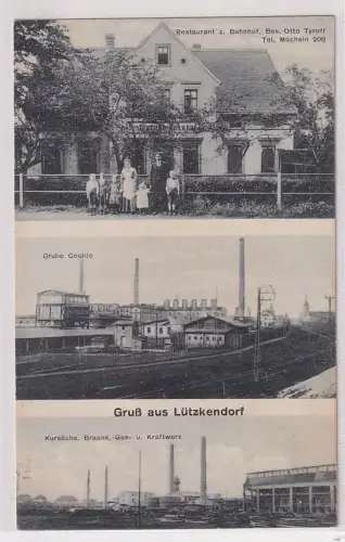 66207 Mehrbild Ak Gruß aus Lützkendorf Grube Cecilie, Kraftwerk usw. 1924