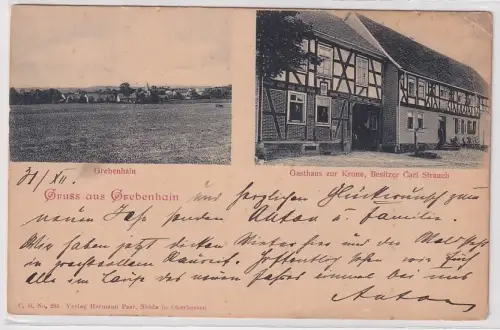 70348 Mehrbild Ak Gruß aus Grebenhain Gasthaus zur Krone 1908