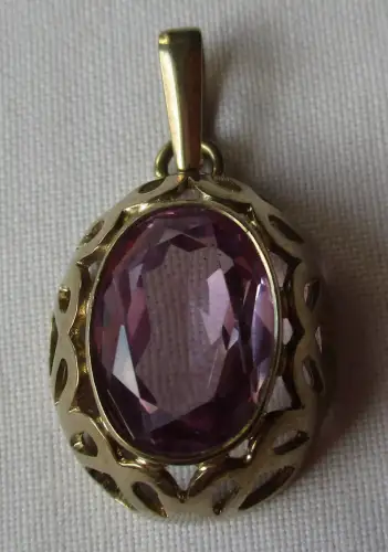 eleganter 333er Gold Kettenanhänger mit Amethyst besetzt (154922)