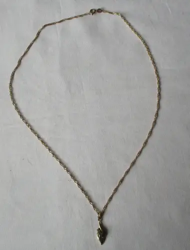 elegante 333er Gold Kette gedrehte Gliederkette mit Topas Anhänger (152983)