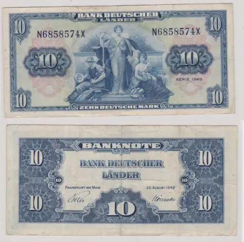 Banknote 10 Mark Bank deutscher Länder 1949 (168907)