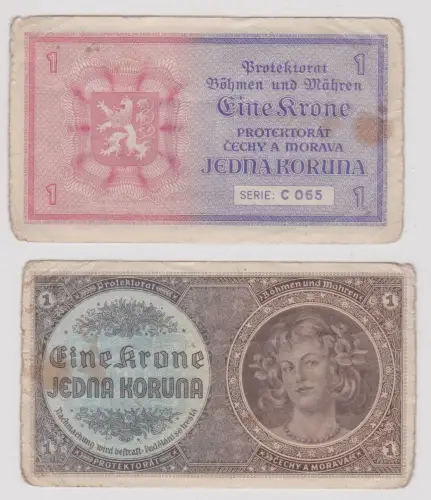 Banknote 1 Krone Protektorat Böhmen und Mähren (1940) (161432)