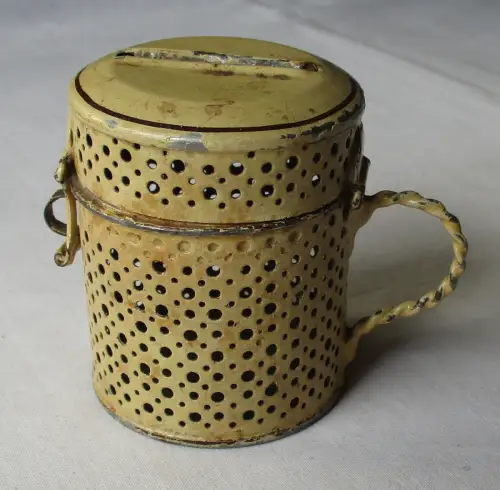 schöne antike Spendendose Sammelbüchse aus Metall um 1930 (161892)