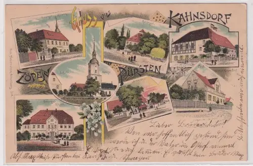 07800 Ak Lithographie Gruß aus Kahnsdorf, Zöpen, Pürsten 1904
