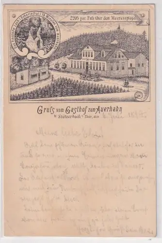 43860 Ak Gruß vom Gasthof zum Auerbach bei Stützerbach 1897