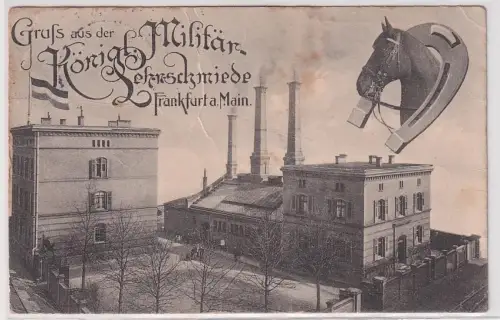 44612 Ak Gruß aus der königlichen Militär Lehrschmiede Frankfurt am Main 1914