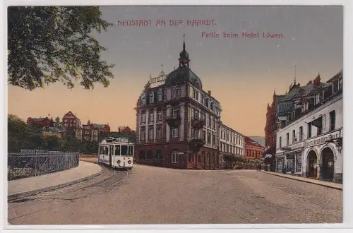 20687 Feldpost Ak Neustadt an der Haardt Partie beim Hotel Löwen 1918