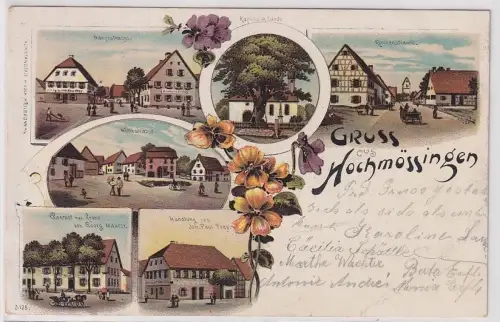 16995 Ak Lithographie Gruß aus Hochmössingen Gasthof, Handlung usw. 1909