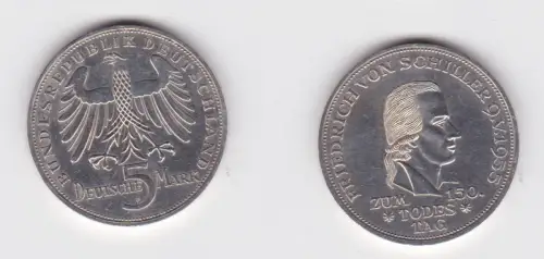 BRD Gedenk Münze 5 Mark Friedrich Von Schiller 1955 vz/ Stgl. (172486)
