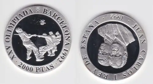 2000 Pesetas Silbermünze Spanien Olympiade Barcelona 1992, 1992 (172413)