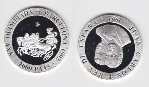 2000 Pesetas Silbermünze Spanien Olympiade Barcelona 1992, 1992 (172520)