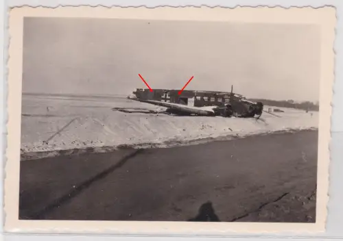 80241 Foto abgestürztes Junkers Ju 52/3m Flugzeug der Wehrmacht