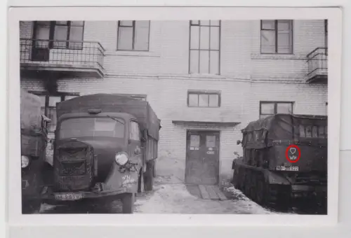 62534 Wehrmacht Foto 87. Infanterie Division Ostfront Sd.Kfz. 7 mit Truppenkennz