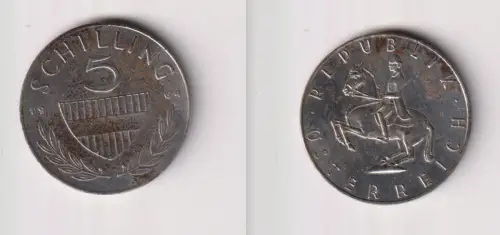 5 Schilling Silber Münze Österreich 1964 ss+ (103139)