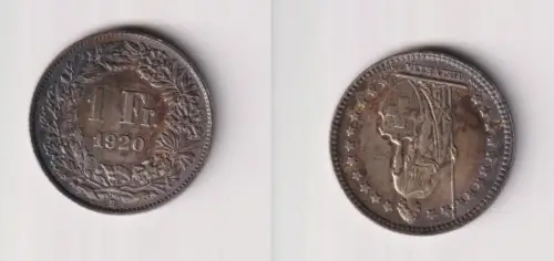 1 Franken Silber Münze Schweiz 1920 B (106187)