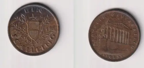 1 Schilling Silber Münze Österreich Parlamentsgebäude 1925 f.vz (103212)