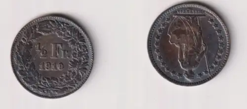 1/2 Franken Silber Münze Schweiz 1910 B ss (106074)
