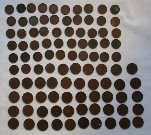 100 Kleinmünzen 3.Reich 1 und 2 Pfennig Kupfer (104084)