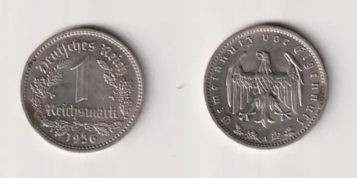 1 Mark Nickel Münze 3. Reich 1936 A, Jäger 354 (103067)