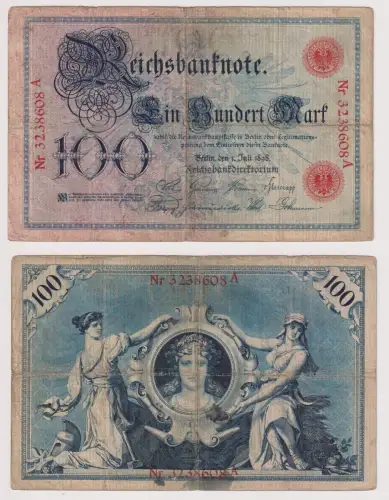 100 Mark Reichsbanknote Deutsches Reich 01.07.1898 Ro. P20 (106024)