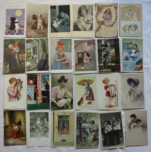 107169/70 hübsche Ak mit Katzen Motiven ab etwa 1910