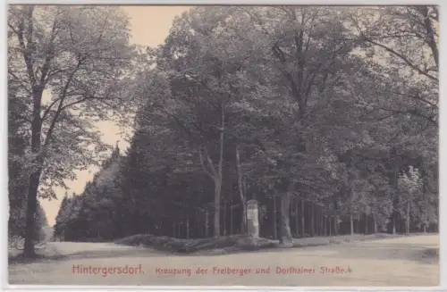 908022 Ak Hintergersdorf. Kreuzung der Freiberger und Dorfhainer Straße. um 1930