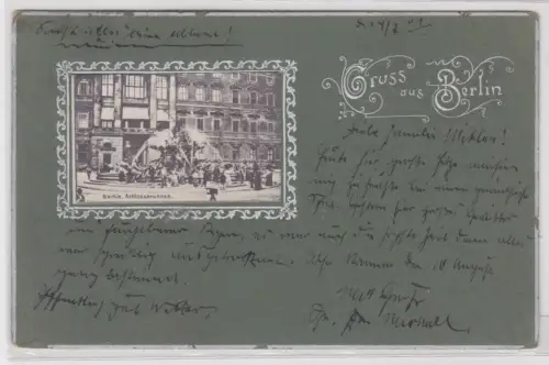 900065 Ak Gruss aus Berlin. Berlin Schlossbrunnen. 1901