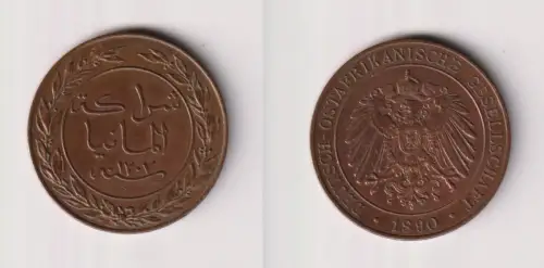 1 Pesa Kupfer Münze Deutsch Ostafrika 1890 vz  (103247)